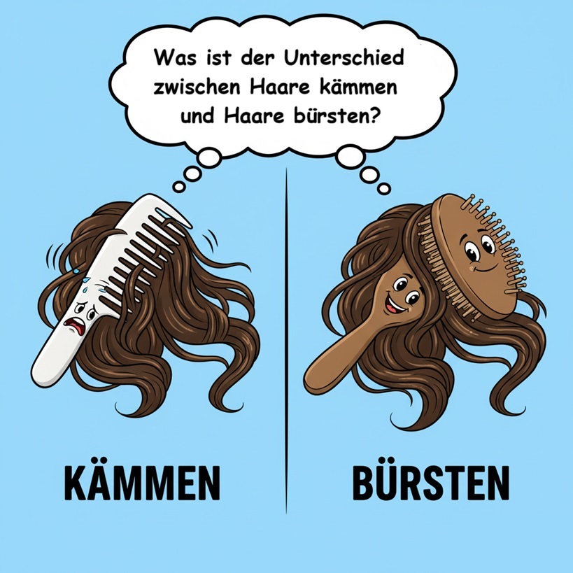 Was ist der Unterschied zwischen Haare kämmen und Haare bürsten?